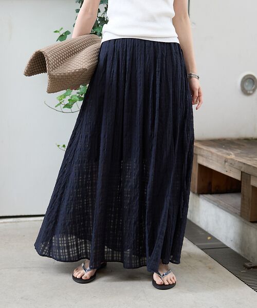 Rouge vif la cle / ルージュ・ヴィフ ラクレ ロング・マキシ丈スカート | ボリュームギャザーサイドスリットロングスカート | 詳細14