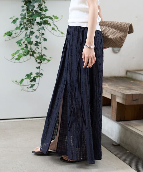 Rouge vif la cle / ルージュ・ヴィフ ラクレ ロング・マキシ丈スカート | ボリュームギャザーサイドスリットロングスカート | 詳細16