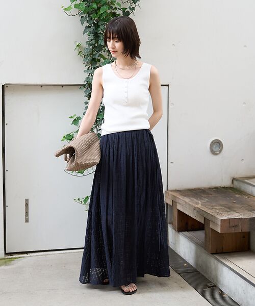 Rouge vif la cle / ルージュ・ヴィフ ラクレ ロング・マキシ丈スカート | ボリュームギャザーサイドスリットロングスカート | 詳細18