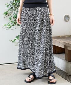 Rouge vif la cle / ルージュ・ヴィフ ラクレ ロング・マキシ丈スカート | ストレッチサッカープリントスカート