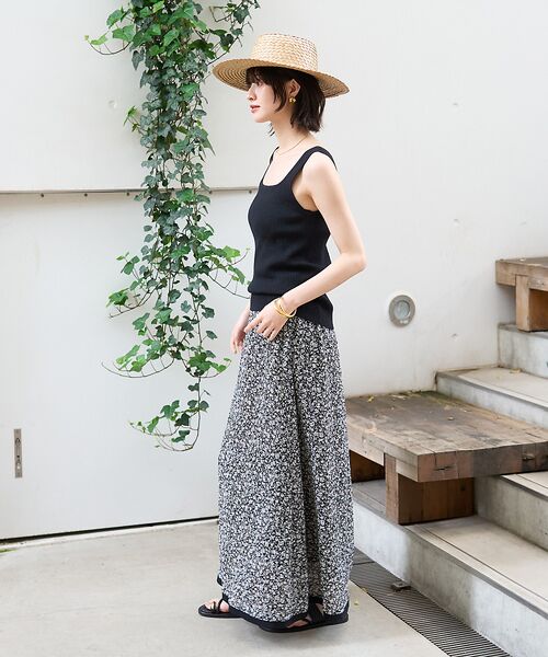 Rouge vif la cle / ルージュ・ヴィフ ラクレ ロング・マキシ丈スカート | ストレッチサッカープリントスカート | 詳細10