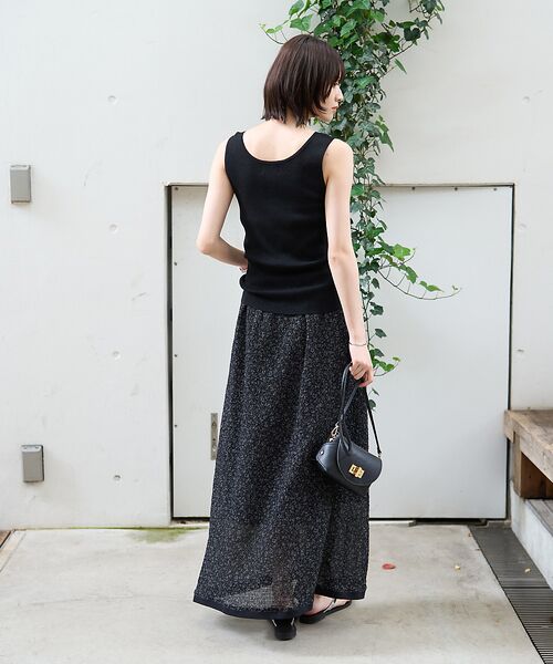 Rouge vif la cle / ルージュ・ヴィフ ラクレ ロング・マキシ丈スカート | ストレッチサッカープリントスカート | 詳細21