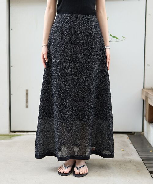 Rouge vif la cle / ルージュ・ヴィフ ラクレ ロング・マキシ丈スカート | ストレッチサッカープリントスカート | 詳細22