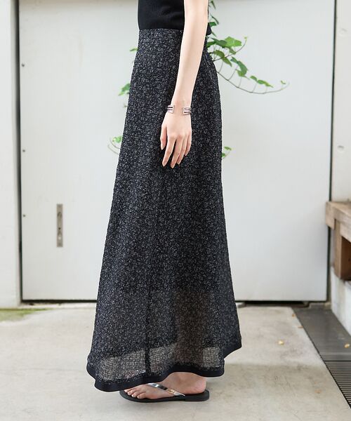 Rouge vif la cle / ルージュ・ヴィフ ラクレ ロング・マキシ丈スカート | ストレッチサッカープリントスカート | 詳細23