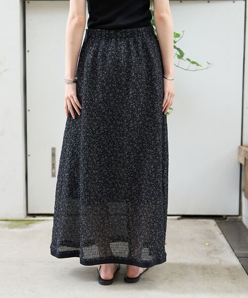 Rouge vif la cle / ルージュ・ヴィフ ラクレ ロング・マキシ丈スカート | ストレッチサッカープリントスカート | 詳細24