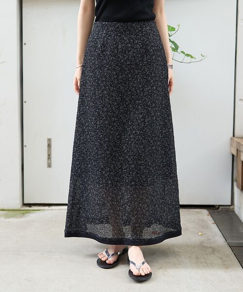 Rouge vif la cle / ルージュ・ヴィフ ラクレ ロング・マキシ丈スカート | ストレッチサッカープリントスカート | 詳細13