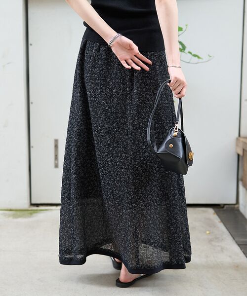 Rouge vif la cle / ルージュ・ヴィフ ラクレ ロング・マキシ丈スカート | ストレッチサッカープリントスカート | 詳細14