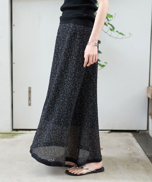 Rouge vif la cle / ルージュ・ヴィフ ラクレ ロング・マキシ丈スカート | ストレッチサッカープリントスカート | 詳細16