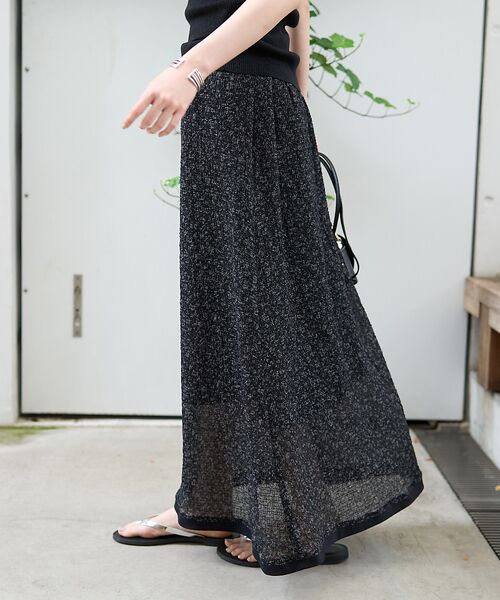 Rouge vif la cle / ルージュ・ヴィフ ラクレ ロング・マキシ丈スカート | ストレッチサッカープリントスカート | 詳細17