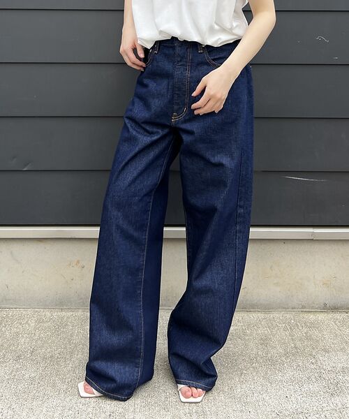 Rouge vif la cle/ルージュ・ヴィフ ラクレ 【NEEDBY heritage/ニードバイヘリテージ】KOH ワイドストレート インディゴ 23 Rouge vif la cle/ルージュ・ヴィフ ラクレ 【NEEDBY heritage/ニードバイヘリテージ】KOH ワイドストレート インディゴ 23