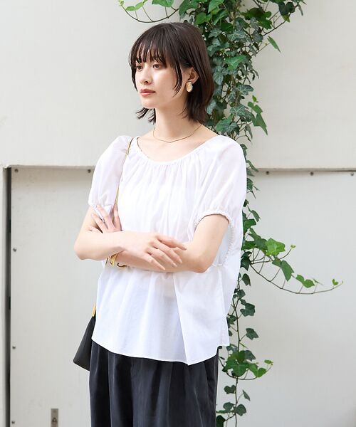 Rouge vif la cle / ルージュ・ヴィフ ラクレ シャツ・ブラウス | コットンギャザーパフブラウス | 詳細2