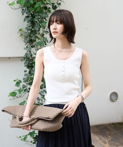 Rouge vif la cle / ルージュ・ヴィフ ラクレ キャミソール・チューブトップ | ヘンリーネックニットタンクトップ | 詳細1