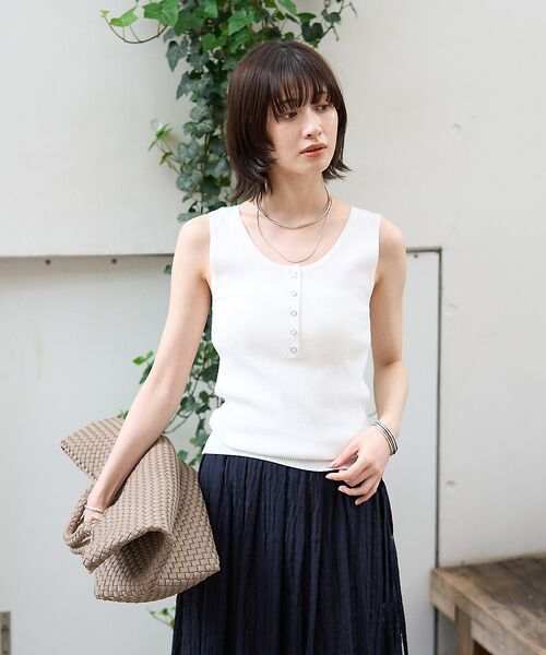 Rouge vif la cle / ルージュ・ヴィフ ラクレ キャミソール・チューブトップ | ヘンリーネックニットタンクトップ | 詳細4