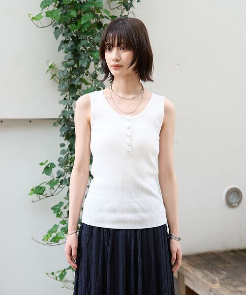 Rouge vif la cle / ルージュ・ヴィフ ラクレ キャミソール・チューブトップ | ヘンリーネックニットタンクトップ | 詳細7