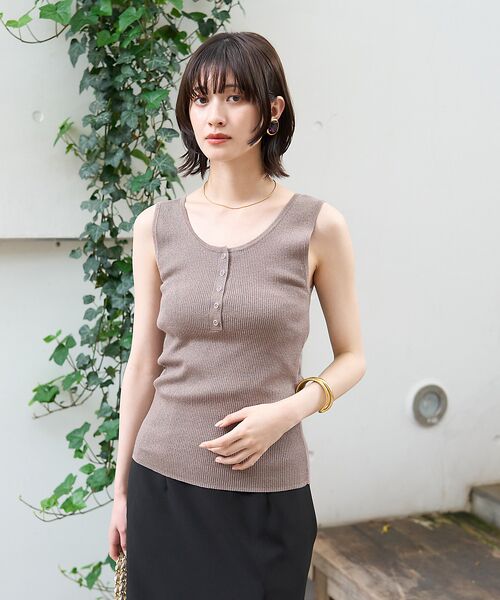 Rouge vif la cle / ルージュ・ヴィフ ラクレ キャミソール・チューブトップ | ヘンリーネックニットタンクトップ | 詳細1