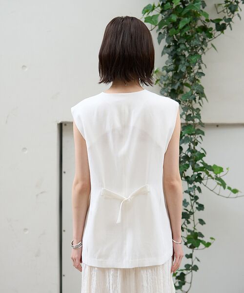 Rouge vif la cle / ルージュ・ヴィフ ラクレ シャツ・ブラウス | リネン混サマーノーカラージレベスト | 詳細11