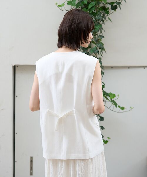 Rouge vif la cle / ルージュ・ヴィフ ラクレ シャツ・ブラウス | リネン混サマーノーカラージレベスト | 詳細4