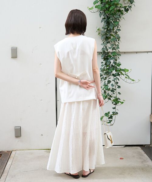 Rouge vif la cle / ルージュ・ヴィフ ラクレ シャツ・ブラウス | リネン混サマーノーカラージレベスト | 詳細7