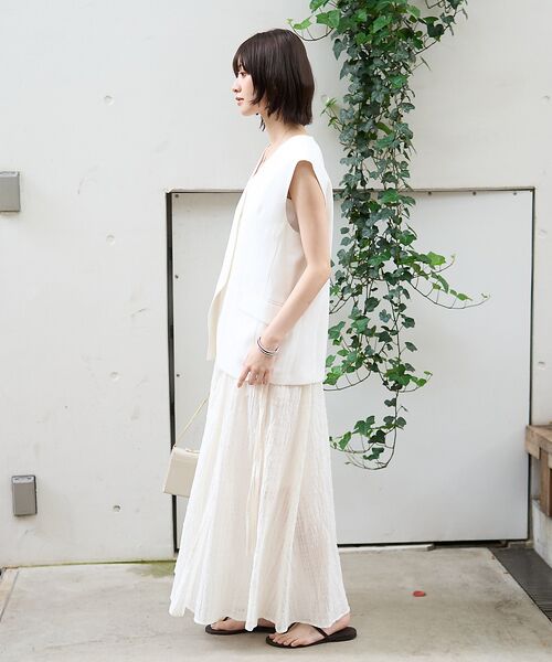 Rouge vif la cle / ルージュ・ヴィフ ラクレ シャツ・ブラウス | リネン混サマーノーカラージレベスト | 詳細8