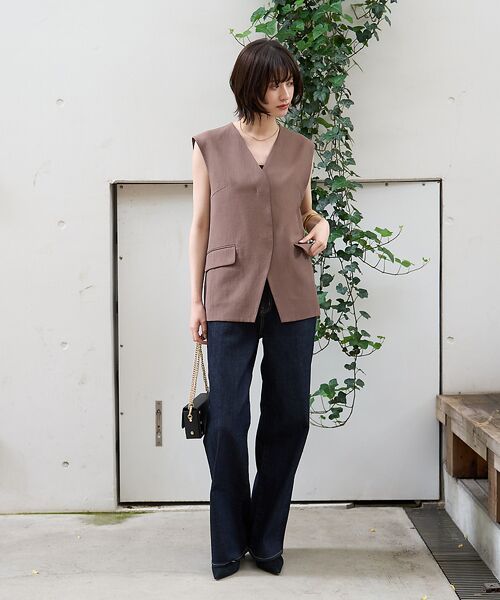 Rouge vif la cle / ルージュ・ヴィフ ラクレ シャツ・ブラウス | リネン混サマーノーカラージレベスト | 詳細24