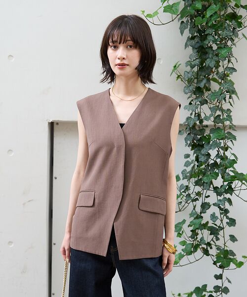 Rouge vif la cle / ルージュ・ヴィフ ラクレ シャツ・ブラウス | リネン混サマーノーカラージレベスト | 詳細16