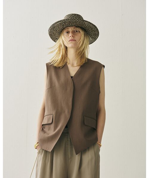 Rouge vif la cle / ルージュ・ヴィフ ラクレ シャツ・ブラウス | リネン混サマーノーカラージレベスト | 詳細20