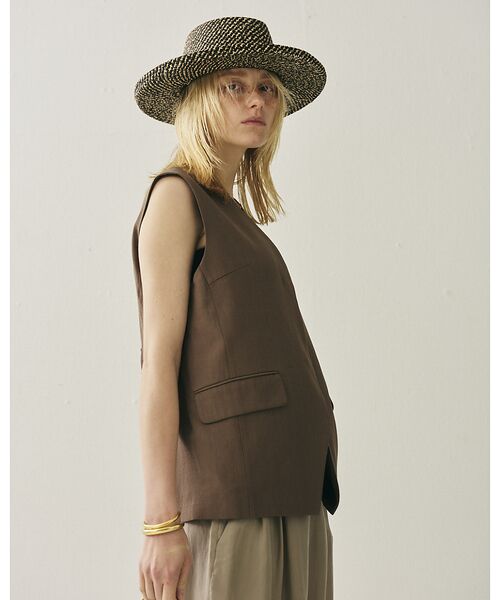 Rouge vif la cle / ルージュ・ヴィフ ラクレ シャツ・ブラウス | リネン混サマーノーカラージレベスト | 詳細21