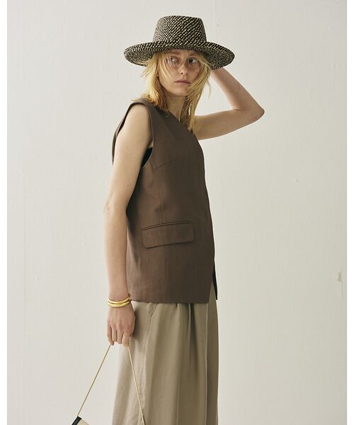 Rouge vif la cle / ルージュ・ヴィフ ラクレ シャツ・ブラウス | リネン混サマーノーカラージレベスト | 詳細22