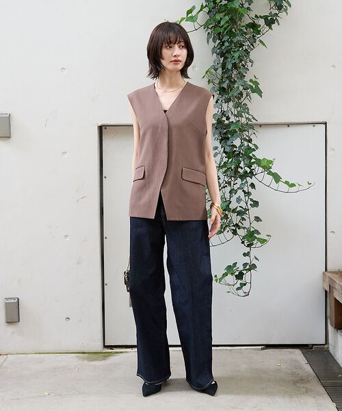 Rouge vif la cle / ルージュ・ヴィフ ラクレ シャツ・ブラウス | リネン混サマーノーカラージレベスト | 詳細23