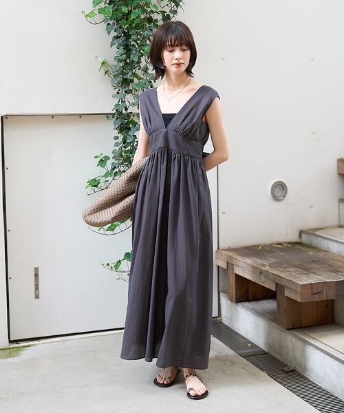 Rouge vif la cle / ルージュ・ヴィフ ラクレ ワンピース | 麻混3WAYウエストリボンワンピース | 詳細10