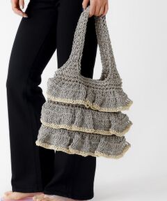 Rouge vif la cle / ルージュ・ヴィフ ラクレ トートバッグ | バイカラー ペーパーフリル トートバッグ / 雑材バッグ