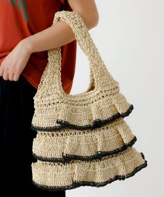 Rouge vif la cle / ルージュ・ヴィフ ラクレ トートバッグ | バイカラー ペーパーフリル トートバッグ / 雑材バッグ