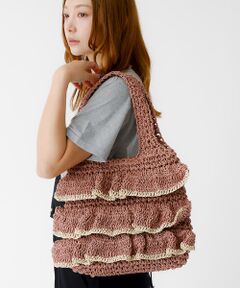 Rouge vif la cle / ルージュ・ヴィフ ラクレ トートバッグ | バイカラー ペーパーフリル トートバッグ / 雑材バッグ