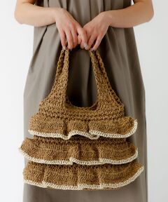 Rouge vif la cle / ルージュ・ヴィフ ラクレ トートバッグ | バイカラー ペーパーフリル トートバッグ / 雑材バッグ