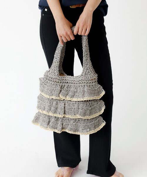 Rouge vif la cle / ルージュ・ヴィフ ラクレ トートバッグ | バイカラー ペーパーフリル トートバッグ / 雑材バッグ | 詳細1