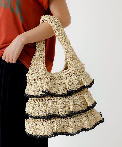 Rouge vif la cle / ルージュ・ヴィフ ラクレ トートバッグ | バイカラー ペーパーフリル トートバッグ / 雑材バッグ | 詳細13