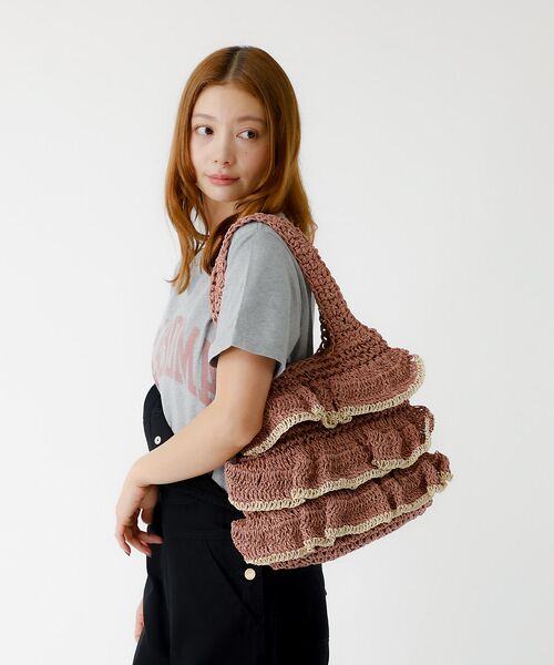 Rouge vif la cle / ルージュ・ヴィフ ラクレ トートバッグ | バイカラー ペーパーフリル トートバッグ / 雑材バッグ | 詳細17