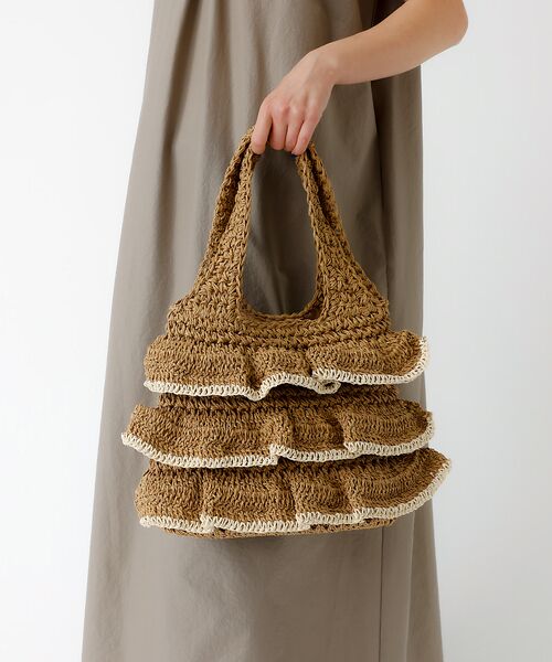 Rouge vif la cle / ルージュ・ヴィフ ラクレ トートバッグ | バイカラー ペーパーフリル トートバッグ / 雑材バッグ | 詳細21