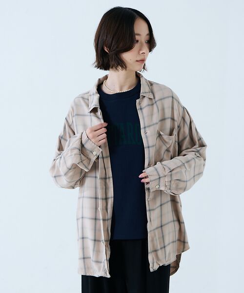 Rouge vif la cle / ルージュ・ヴィフ ラクレ シャツ・ブラウス | 【REMI RELIEF / レミレリーフ】レーヨンツイルチェックレギュラー シ | 詳細1