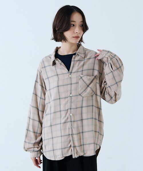 Rouge vif la cle / ルージュ・ヴィフ ラクレ シャツ・ブラウス | 【REMI RELIEF / レミレリーフ】レーヨンツイルチェックレギュラー シ | 詳細4