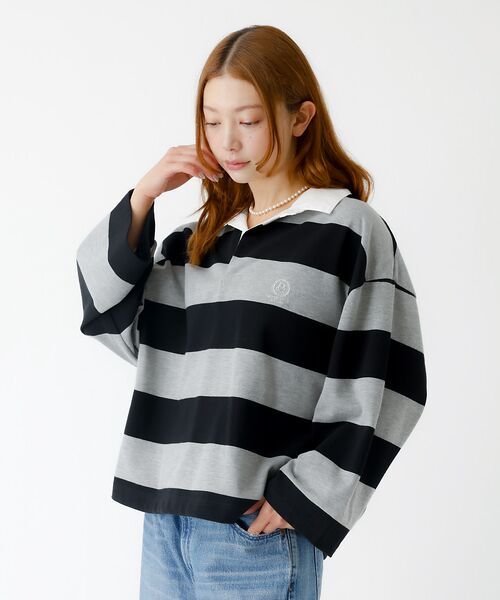 Rouge vif la cle / ルージュ・ヴィフ ラクレ Tシャツ | 【PARROTT CANVAS/パロットキャンバス】クロップド ワイド ラガーシ | 詳細1