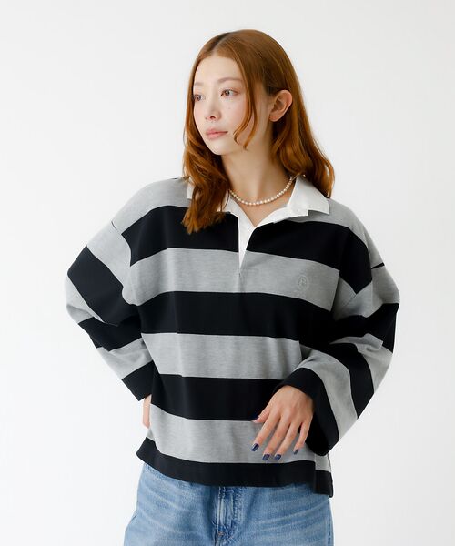 Rouge vif la cle / ルージュ・ヴィフ ラクレ Tシャツ | 【PARROTT CANVAS/パロットキャンバス】クロップド ワイド ラガーシ | 詳細3