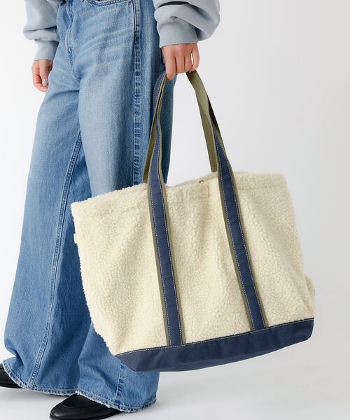 Rouge vif la cle/ルージュ・ヴィフ ラクレ 【TRIFFER/トリファー】ボアトート/バッグ/大容量/A4収納可能【WEB限 オフホワイト F Rouge vif la cle/ルージュ・ヴィフ ラクレ 【TRIFFER/トリファー】ボアトート/バッグ/大容量/A4収納可能【WEB限 オフホワイト F