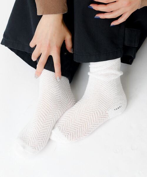 Rouge vif la cle / ルージュ・ヴィフ ラクレ ソックス | 【YUQRI/ユクリ】Fluffyherringbone/靴下/フェミニン/ロマ | 詳細1