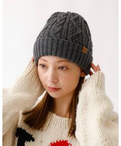 Rouge vif la cle / ルージュ・ヴィフ ラクレ ハット | 【RUBEN/ルーベン】ケーブル裏ボアニット帽/RUS-7092【WEB限定】