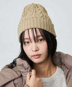 Rouge vif la cle / ルージュ・ヴィフ ラクレ ハット | 【RUBEN/ルーベン】ケーブル裏ボアニット帽/RUS-7092【WEB限定】