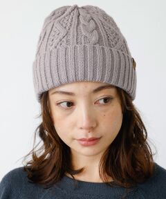 Rouge vif la cle / ルージュ・ヴィフ ラクレ ハット | 【RUBEN/ルーベン】ケーブル裏ボアニット帽/RUS-7092【WEB限定】