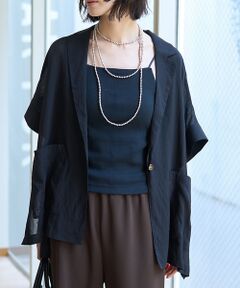 Rouge vif la cle / ルージュ・ヴィフ ラクレ テーラードジャケット | 強撚半袖シアーフォルムジャケット