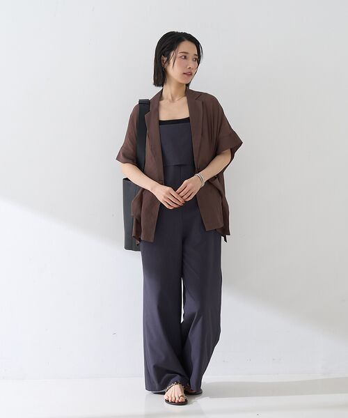 Rouge vif la cle / ルージュ・ヴィフ ラクレ テーラードジャケット | 強撚半袖シアーフォルムジャケット | 詳細10