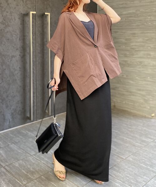 Rouge vif la cle / ルージュ・ヴィフ ラクレ テーラードジャケット | 強撚半袖シアーフォルムジャケット | 詳細8